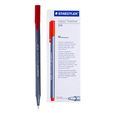 Imagem de Staedtler Triplus Fineliner Pens, 0.3mm, Red, Pack of 10 (334-2)