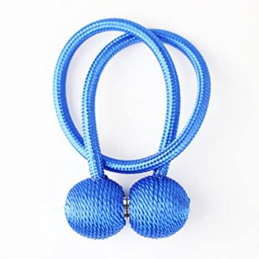 Imagem de Suporte de alça de cortina magnética gancho fivela clipe alça de cortina poliéster acessórios decorativos para casa, safira, 49 cm