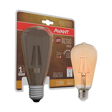 Imagem de Lâmpada Retrô Pera ST64, 2W, Luz âmbar 2200K, soquete E27, Bivolt, Avant