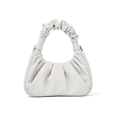 Imagem de Bolsa Baguette Mini Bolsa Y2K Fashion Bolsa de Ombro para Mulheres Mini Bolsas de Couro Vegano Estilo Crocodilo Retrô Anos 90, Branco, normal