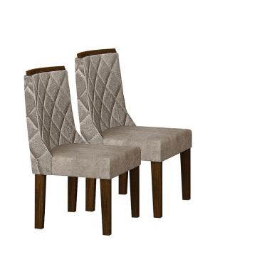 Imagem de Kit 02 Cadeiras Sala de Jantar Perola Madeira Moveis Leifer