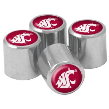 Imagem de Tampas de haste de válvula de pneu de metal NCAA Washington State Cougars, pacote com 4