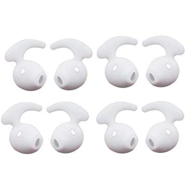 Imagem de Fone de ouvido com ponta de gel para orelha Lunies antiderrapante macio de silicone esportivo capas para fone de ouvido Samsung S7 S7edge S6 Edge 9200 G9250 confortável 4 pares, Branco