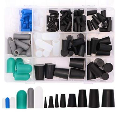 Imagem de Taukealugs 170 peças de tampas e plugues de borracha de silicone de alta temperatura – Kit de sistema de máscara para revestimento em pó, pintura, anodização, revestimento e jateamento de mídia