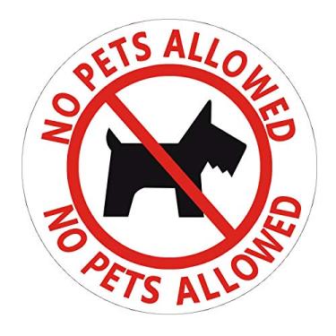 Imagem de Adesivo de vinil decalque de sinal comercial No Pets Allowed, placa de aviso de 15 cm, 12 peças por pacote