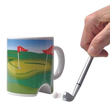 Imagem de Ideas In Life Caneca de golfe novidade presente para homens exclusivo - caneca de café engraçada com caneta e mini bola de golfe - canecas de café legais para homens ótimo quebra-gelo na sua mesa