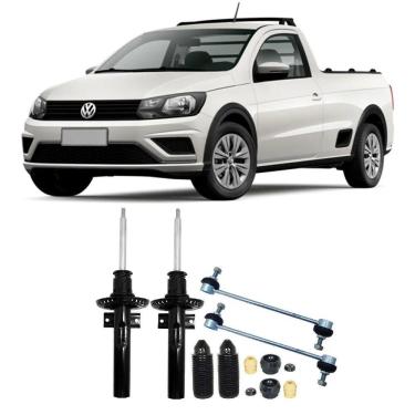 Imagem de Amortecedor + Kit Batente + Bieleta Vw Saveiro Dianteira 2009 Até 2021 O Par
