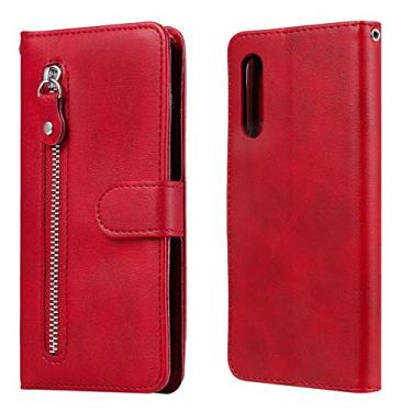 Imagem de HONGYAN Capa de telefone Para LG Velvet Fashion Texture Zipper Horizontal Flip Capa de Couro com Suporte e Slots para Cartões e Carteira Capa protetora
