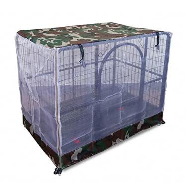 Imagem de Yajun Capa de gaiola de cães mosquiteiro de verão para animais de estimação capa de casa à prova d'água à prova de poeira capa de gaiola Oxford dobrável para cercadinho de cachorro ao ar livre, verde, 99 * 66 * 78 cm