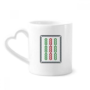 Imagem de Caneca Mahjong Bamboo Bar 9 Azulejos Padrão Caneca Café Cerâmica Copos Copo de Coração de Vidro