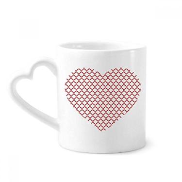 Imagem de Caneca vermelha com círculos coração dia dos namorados café cerâmica copo de coração de vidro