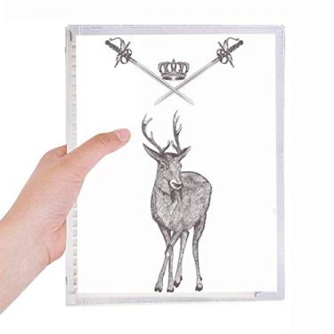 Imagem de Caderno estilo barroco animal coroa de alce caderno de folhas soltas recarregáveis diário de papelaria