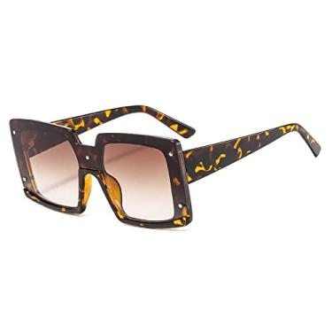 Imagem de Óculos de sol vintage preto branco squre para mulheres moda de tamanho grande com armação dupla cor óculos de sol feminino uma peça óculos, 5, tamanho único