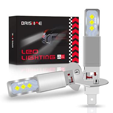Imagem de BRISHINE Lâmpadas de LED H1 para faróis de neblina 6000 K Xenon branco, extremamente brilhante 2525 Chips H1 lâmpadas de LED para faróis de neblina de carro, luzes diurnas DRL (pacote com 2)