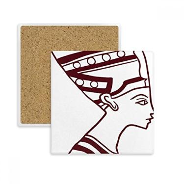 Imagem de Egito Abstrato Totem Lateral Retrato Fresco Quadrado Porta-copos Porta-copos Porta-copos Pedra de isolamento