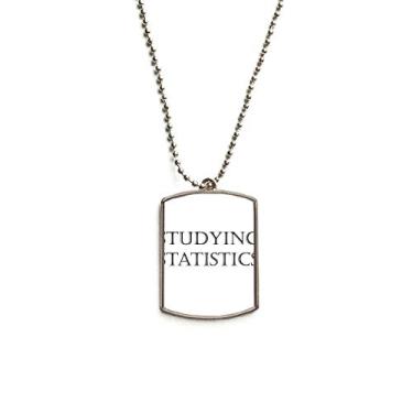 Imagem de DIYthinker Colar para animais de estimação com pingente de corrente de aço inoxidável para estudar estatísticas de frases curtas