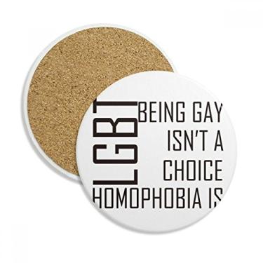 Imagem de Caneca de porta-copos LGBT Rainbow Flag Choice Or Not porta-copos com proteção de mesa, pedra absorvente