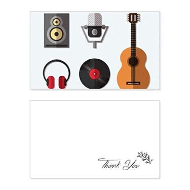 Imagem de Fone de ouvido de guitarra, microfone de CD, estampa de música, cartão de agradecimento, aniversário, agradecimento de casamento