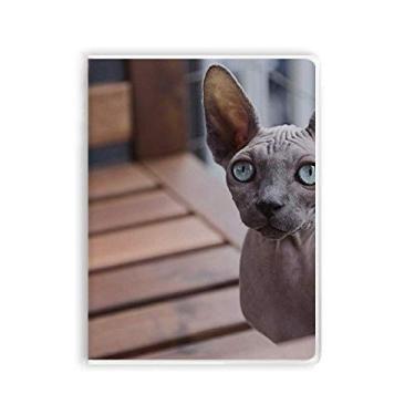 Imagem de Caderno de fotos de gato com orelhas grandes, capa de goma