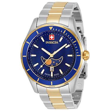 Imagem de Invicta Relógio masculino Pro Diver de quartzo suíço com pulseira de aço inoxidável, dourado, 22 (modelo: 33467)