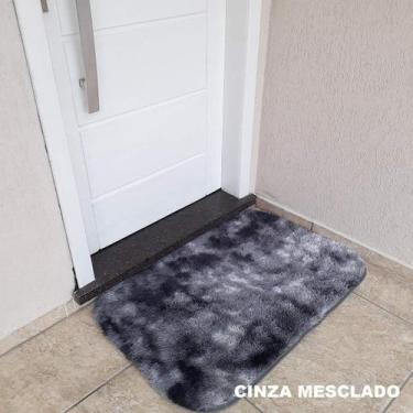 Imagem de Tapete Sala Felpudo Entrada De Porta 40X60 Cinza Mesclado - Essência E