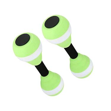 Imagem de Colaxi Halteres aquáticos para crianças, exercícios aeróbicos aquáticos, esportes de resistência em piscinas Halteres aquáticos, para exercícios, piscina, Verde e branco