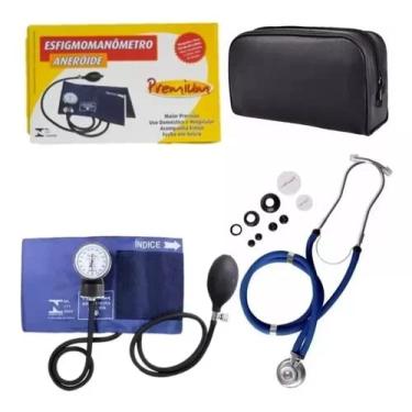 Imagem de Conjunto Esfigmomanômetro e estetoscópio Premium - Azul…