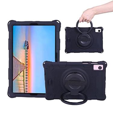 Imagem de Capa protetora para tablet Capa infantil compatível com Samsung Galaxy Tab S6 10.5 2019 SM-T860/T865, capa leve de silicone macio, com alça de mão e cinto de ombro capa giratória (Color : Black)