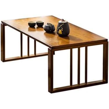 Imagem de Mesa De Centro Mesa De Tatami Mesa De Chá Dobrável Estilo Japonês Para Beber Janela De Bambu Estilo Japonês Mesa De Centro Pequena Casa,Cor De Madeira,99 * 46 * 33cm,Hilarious123