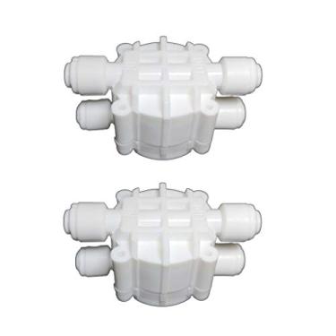 Imagem de Válvula de desligamento automático ASOV-4W com encaixes de plástico branco de conexão rápida, para tubos OD de 1/4", para osmose reversa RO, filtros de água/filtros de filtragem de água da pia, ASOV-2PCS