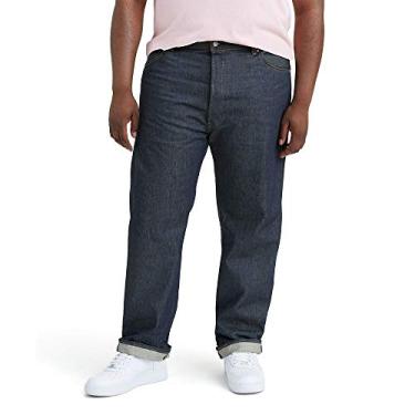 Imagem de Calça jeans masculina Levi 's Big & Tall 501 original encolhida para caimento, rígida S...