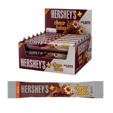 Imagem de Chocolate Hersheys 18 Und 25G Chocotubes Ao Leite Caixa