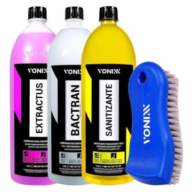 Imagem de Kit Vsc Extractus Bactran Limpa Banco Escova Macia Vonixx