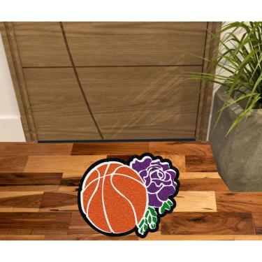 Imagem de Tapete Bola De Basket E Flor Para Decoração.