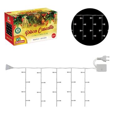 Imagem de Pisca Cascata 100 Leds Branco 1,5X1,5 220V