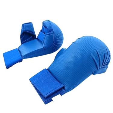 Imagem de Dynwave Luvas de boxe karate luvas de couro leve respirável mma luvas kickboxing para karate saco de boxe fitness mma, azul eu