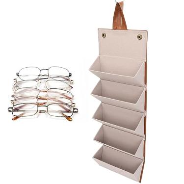 Imagem de Caixa de Armazenamento de óculos Dobrável, Alta Capacidade, à Prova D'água, 5 Slots, Estojo de óculos para Viagens