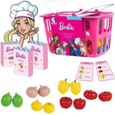 Imagem de Cestinha Da Barbie Compras Mercado Comidinhas Infantil - Cotiplás