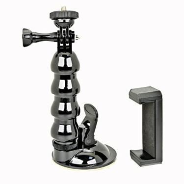 Imagem de ZEZEFUFU Acessórios de câmera de ação de rotação de 360 graus adaptador de ventosa de carro suporte de vidro para câmera GoPro Hero 6 5