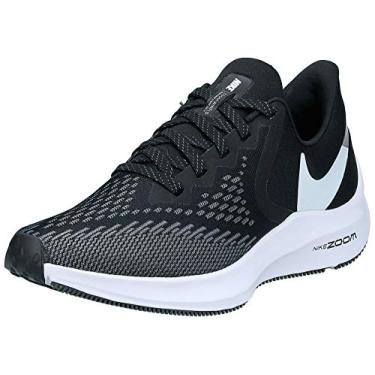 Imagem de Nike Tênis de corrida feminino Zoom Winflo 6, Multicolorido (preto/branco/cinza escuro/platina 3), 5