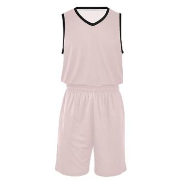 Imagem de Camiseta de basquete marrom coco para crianças, ajuste confortável, camisa de futebol 5T a 13T, Rosa enevoada, XXG