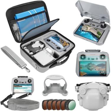 Imagem de FPVtosky Conjunto de acessórios Mini 4 Pro - kit 7 em 1, estojo de transporte, conjunto de filtros ND, para-sol RC2, cordão, tampa de lente, protetor de tela, suporte de hélice para DJI Mini 4