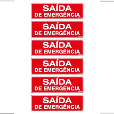 Imagem de Combo 6 Placas De Sinalização Saída De Emergência 30x10 Acesso - S-225 F9e