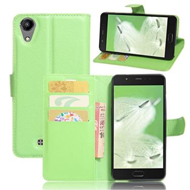 Imagem de Manyip Capa WIKO U Feel GO, capa de telefone de couro, protetor de ecrã de Slim Case estilo carteira com ranhuras para cartões, suporte dobrável, fecho magnético (JFC11-33)