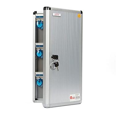 Imagem de Caixa de chave 36/72 furos armário de chave montado na parede com caixa de armazenamento de fechadura agência de propriedade de carro empresa pequenos objetos acabamento (cor: prata, tamanho: 36