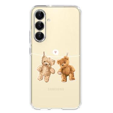 Imagem de Blingy's Capa para Samsung Galaxy S24 Plus, desenho de urso de pelúcia fofo desenho animado estilo animal transparente macio TPU capa transparente 6,7 polegadas (pendurando ursinhos de pelúcia)