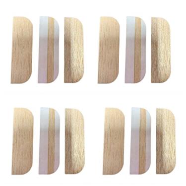 Imagem de Kit de reparo de dobradiça de 9,5 cm, dobradiças de armário de cozinha, dobradiças de porta de armário, placa de cobertura de furo de porta, placa de cobertura de dobradiça de madeira, placas de enchimento de dobradiça com fitas dupla face para cozinha (3,5 cm, 8,8 cm)