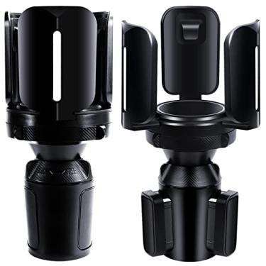 Imagem de Octomo 2 peças expansor de copo de carro com suporte ajustável e base, para Yeti 14/24/36/1,30 g Ramblers, Hydro Flask, Nalgene, comporta garrafas grandes de 6,3 a 13 cm, canecas de alimentos e bebidas, suporte universal para copo de carro