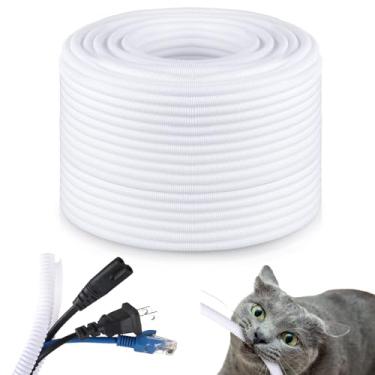 Imagem de Kanayu Fio retardador de chamas para cabos de alta temperatura, cabos divididos, tubos divididos, fio dividido, conduíte de fio automático para fios elétricos industriais, náuticos (branco, 1,2 m -