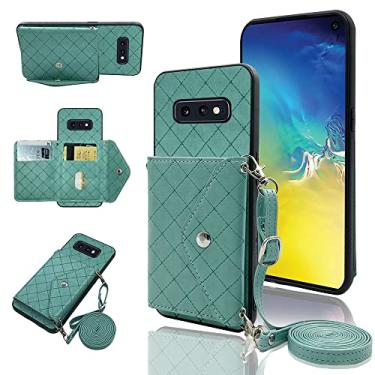 Imagem de Capa carteira compatível com Samsung Galaxy S10 Plus com alça de ombro transversal e suporte de couro para cartão de crédito capa de telefone para Glaxay S10+ Galaxies S10plus 10S Edge S 10 10 plus